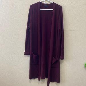 🔴Ann Taylor Long Cardigan Burgundy
